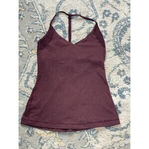 LULULEMON Aphrodite T-Back Tank Top In Tonka Stripe Heathered Bordeaux Drama 6